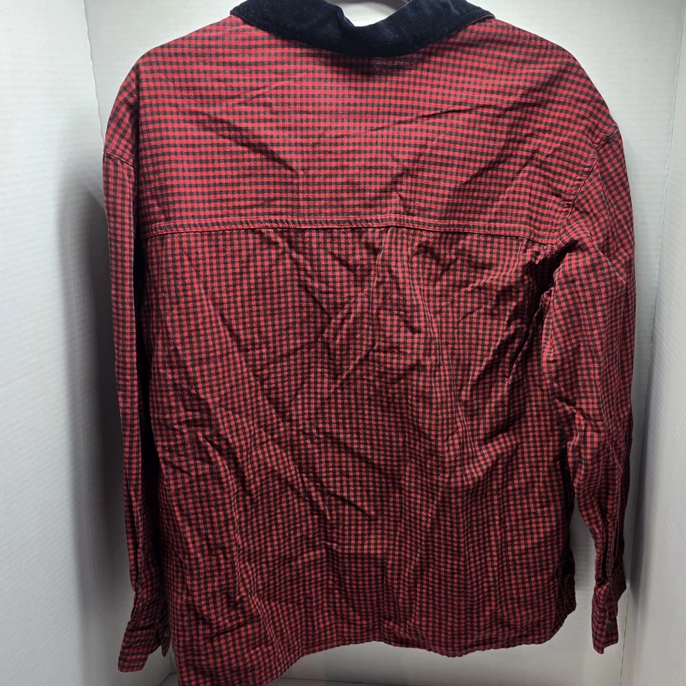 Red Checkered Shirt with Holiday Embroidery - Picture 7 of 9